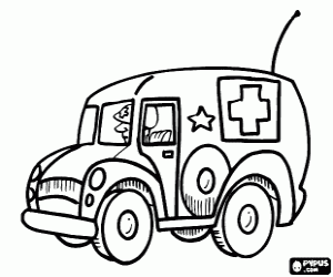 desenho de Ambulância militar para colorir
