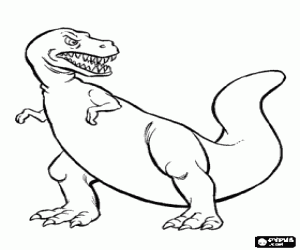 desenho de Um ameaçador Tiranossauro Rex para colorir