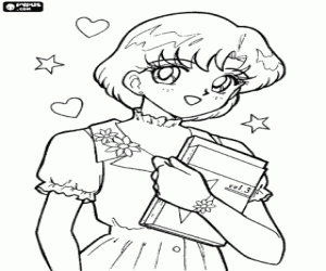 desenho de Ami Mizuno, Sailor Mercury para colorir