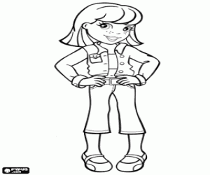 desenho de Amiga de Polly Pocket na primavera para colorir