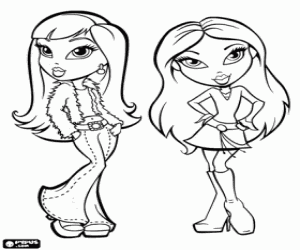 desenho de Dois amigas Bratz para colorir