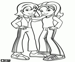 desenho de Dois amigas da Polly Pocket para colorir