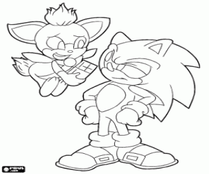 desenho de Dois amigos, Sonic e Chip para colorir