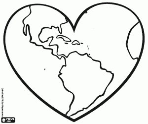 desenho de O amor pelo nosso planeta, a Terra para colorir