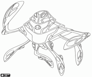 desenho de Ampfíbio, Ben 10 Ultimate Alien para colorir