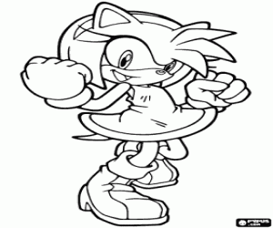 desenho de Amy Rose, um ouriço de Sonic para colorir