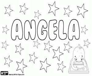 desenho de Angela, nome de menina para colorir