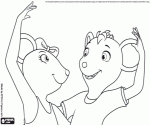 desenho de Angelina e Marco para colorir