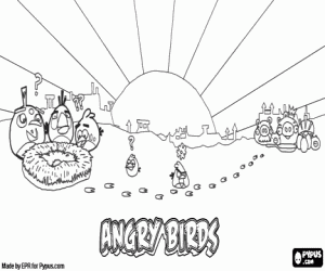desenho de Angry Birds. Video Game para colorir