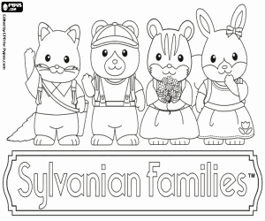desenho de Animais de Sylvanian Families para colorir