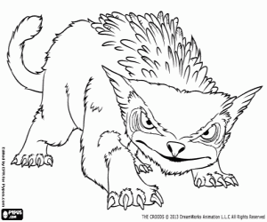 desenho de Um animal dos Croods, Corujurso para colorir