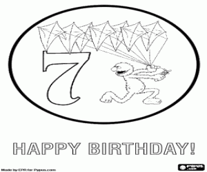 desenho de Um aniversário de sete anos e Grover para colorir