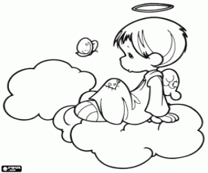 desenho de Um anjo de Precious Moments para colorir
