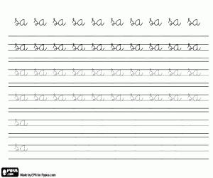 desenho de Aprenda a escrever SA para colorir