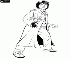 desenho de O aprendiz de mago Harry Potter para colorir