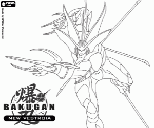 desenho de Aquos Elico, o Bakugan de Mylene para colorir