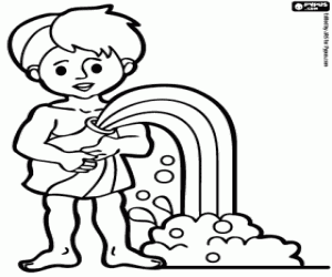 desenho de Aquário, signo do Zodíaco para colorir