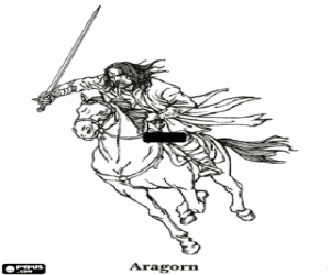 desenho de Aragorn, o Senhor dos anéis para colorir