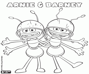 desenho de Arnie e Barney as formigas para colorir