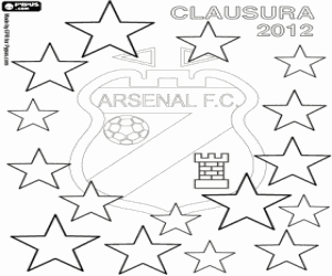 desenho de Arsenal de Sarandí, campeão 2012 para colorir