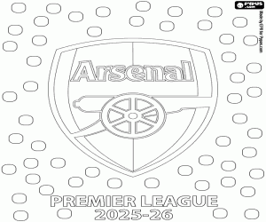 desenho de Arsenal, Premier League 2025-2026 para colorir