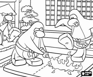 desenho de Artes marciais do Club Penguin para colorir
