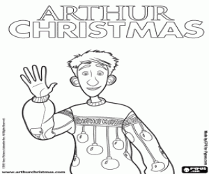 desenho de Arthur, o filho de Papai Noel para colorir