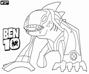 desenho de Articguana, alien de Ben 10.000 para colorir