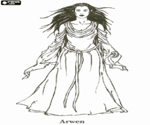 desenho de Arwen, o Senhor dos anéis para colorir