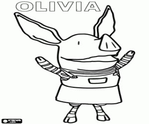 desenho de As aventuras de Olivia o porquinho para colorir