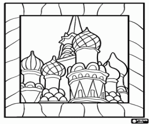 desenho de As cúpulas de São Basílio em Moscou para colorir