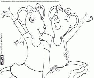 desenho de As dançarinas Angelina e Alice para colorir