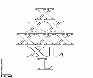 desenho de As dezenas romanas de 10 a 50 para colorir