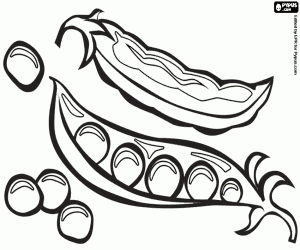 desenho de As ervilhas e as vagens de ervilha para colorir