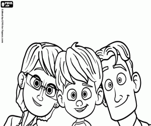 desenho de As faces da família Gardner para colorir