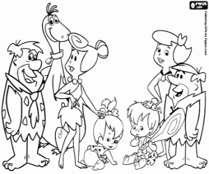 desenho de As famílias dos Flintstones para colorir