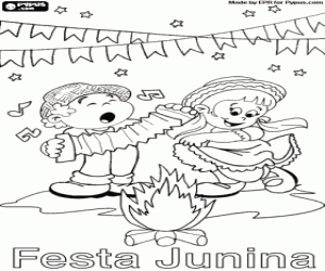 desenho de As festas Juninas do Brasil para colorir
