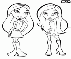 desenho de As garotas Bratz no verão para colorir