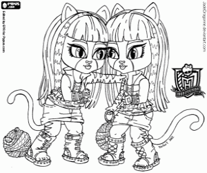 desenho de As gêmeas de Monster High Baby para colorir