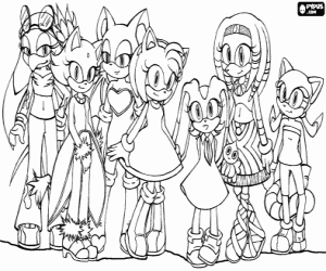 desenho de As meninas do Sonic para colorir