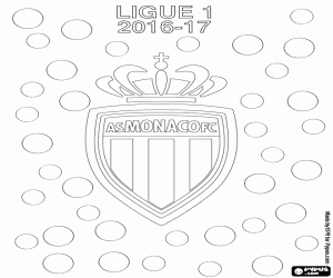 desenho de AS Monaco FC, campeão de 2016-2017 para colorir