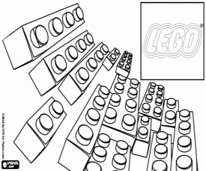 desenho de As peças de Lego, tijolos Lego para colorir