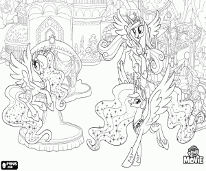 desenho de As princesas reais, Festival da amizade para colorir