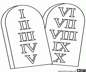 desenho de As tabelas da lei para colorir