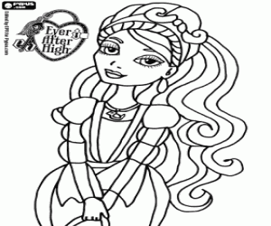 desenho de Ashlynn Ella, a filha de Cinderela para colorir