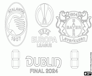 desenho de Atalanta-Leverkusen, final 2024 para colorir