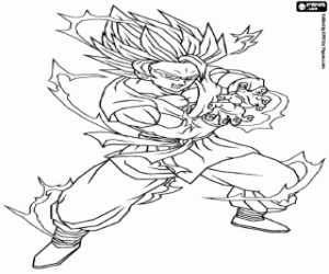 desenho de O ataque Kamehameha de Goku para colorir