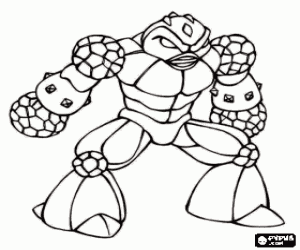 desenho de Atira pedras, um Gormiti para colorir