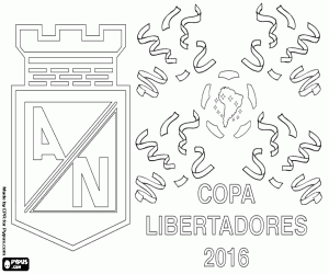 desenho de Atlético Nacional, Libertadores 2016 para colorir