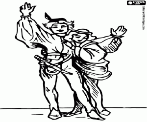 desenho de Os atores de teatro para colorir